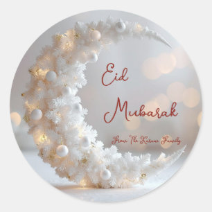 Personalisiertes Eid Mubarak Muslim modern Runder Aufkleber