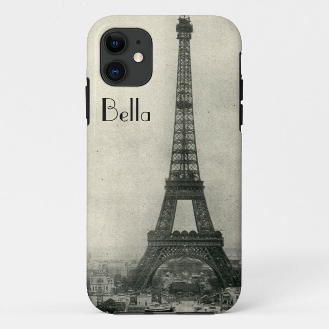Personalisiertes Eiffel Tower Paris iPhone Case (Rückseite)