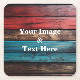 Personalisiertes Eigenes Foto Holz Rechteckiger Pappuntersetzer