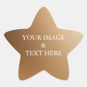Personalisiertes eigenes Foto & Text Gold Stern-Aufkleber