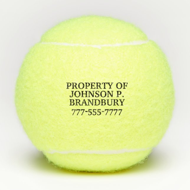 Personalisiertes Eigentum Tennisbälle (Vorderseite)