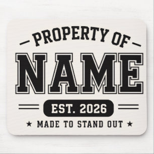 Personalisiertes Eigentum von Name – Varsity-Stil Mousepad