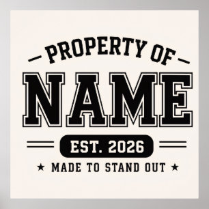 Personalisiertes Eigentum von Name – Varsity Style Poster