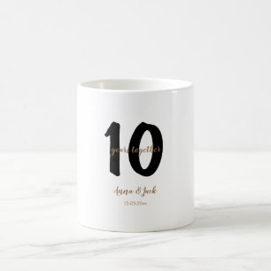personalisiertes einfaches 10-jähriges Jubiläumsda Kaffeetasse