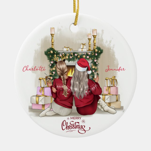 Personalisiertes Einfaches Best Friend Ornament (Vorne)