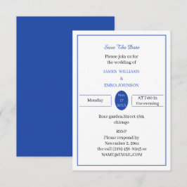 Personalisiertes einfaches Blau Save The Date