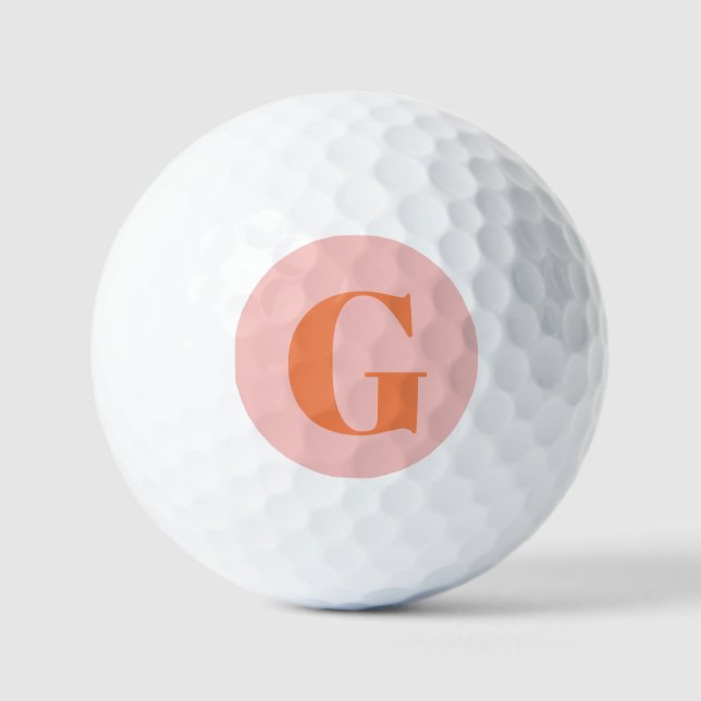 Personalisiertes einfaches fettes Monogramm Rosa u Golfball (Vorderseite)
