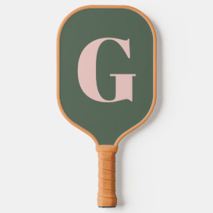 Personalisiertes einfaches fettes Monogramm Rosa u Pickleball Schläger