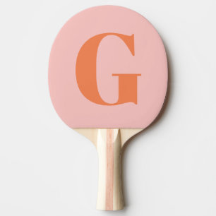 Personalisiertes einfaches fettes Monogramm Rosa u Tischtennis Schläger