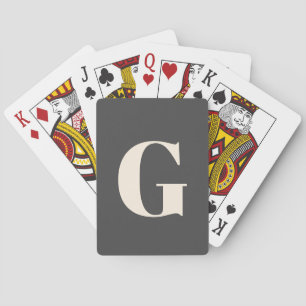 Personalisiertes einfaches fettes Monogramm Schwar Spielkarten