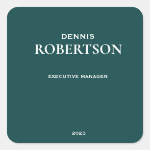 Personalisiertes, einfaches Geschäft aquamarin Quadratischer Aufkleber