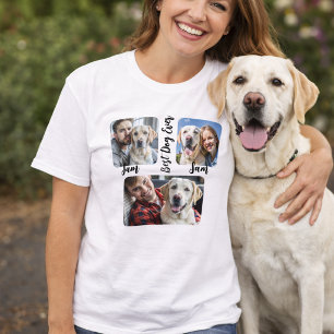 Personalisiertes einfaches Hunde-Foto- und Namens- T-Shirt
