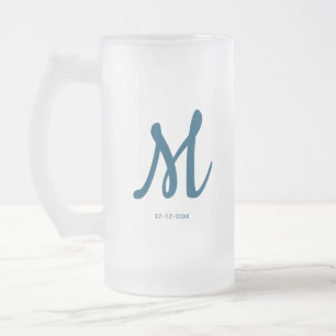personalisiertes einfaches Monogramm Fügen Sie Ihr Mattglas Bierglas