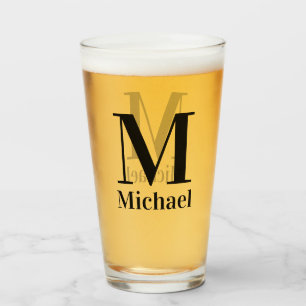 Personalisiertes einfaches Monogramm Glas