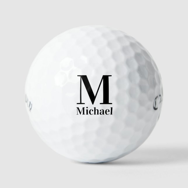 Personalisiertes einfaches Monogramm Golfball (Vorderseite)