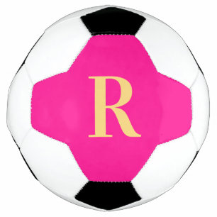 Personalisiertes einfaches Monogramm, Hot Pink Fußball
