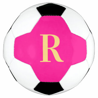 Personalisiertes einfaches Monogramm, Hot Pink Fußball