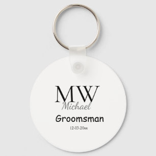 personalisiertes einfaches Monogramm Name Trauzeug Schlüsselanhänger