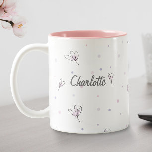 Personalisiertes, einfaches Namensvorlagenbüro in  Zweifarbige Tasse