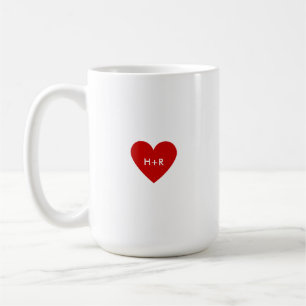 Personalisiertes einfaches rotes Herz Kaffeetasse