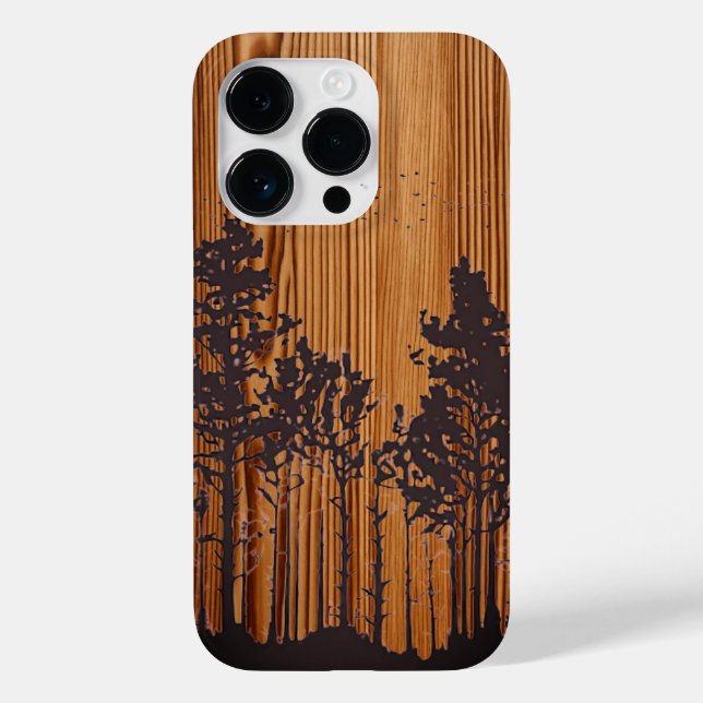 Personalisiertes eingraviertes Holz - Holz Case-Mate iPhone Hülle (Rückseite)