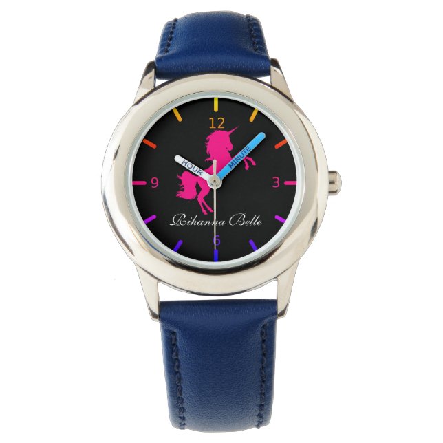 Personalisiertes Einhorn Armbanduhr (Vorderseite)