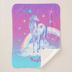 Personalisiertes Einhorn auf Wolken Sherpa Snuggy  Sherpadecke