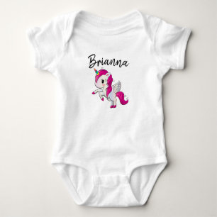 Personalisiertes Einhorn-Baby-Body für Mädchen Baby Strampler