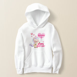 Personalisiertes Einhorn-Geburtstags-T-Shirt Hoodie
