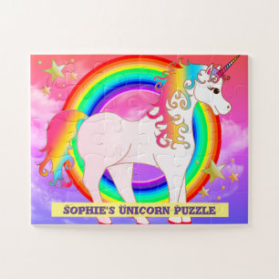Personalisiertes Einhorn-Jigsaw-Puzzle mit Regenbo Puzzle