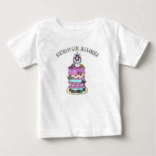 Personalisiertes Einhorn Mädchen Geburtstag Baby T-shirt