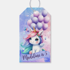 Personalisiertes Einhorn mit Balloons-Geschenktast Geschenkanhänger