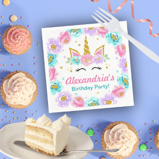 Personalisiertes Einhorn zum Geburtstag Serviette
