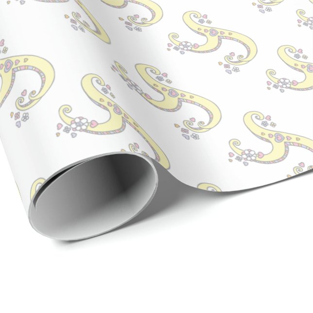 Personalisiertes Einwickelpapier mit dem Buchstabe Geschenkpapier (Rolleneckpunkt)