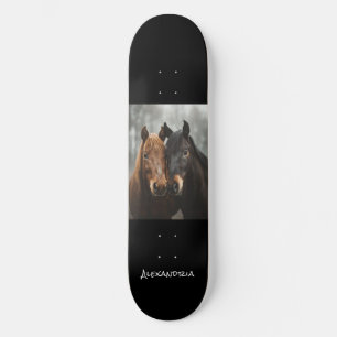 Personalisiertes einzigartiges Pferd Lover Couple Skateboard