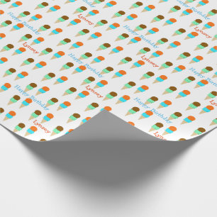 Personalisiertes Eiscreme-Kegel-Verpackungs-Papier Geschenkpapier
