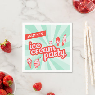 Personalisiertes Eiscreme-Party Napkins Serviette