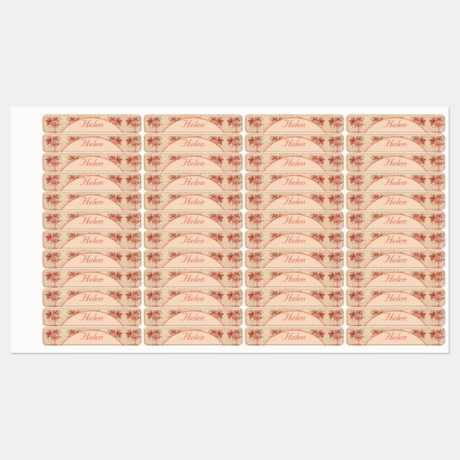 Personalisiertes Eisen-on-Flower-Bekleidungsetiket Etiketten (Blatt)