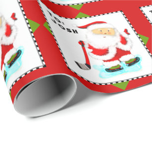 Personalisiertes Eishockey-Weihnachtsgeschenk Geschenkpapier