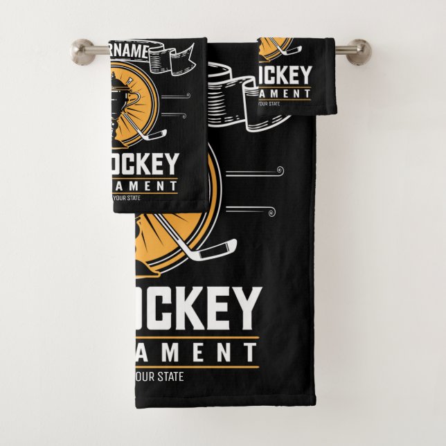 Personalisiertes Eishockeyspiel Badhandtuch Set (Insitu)
