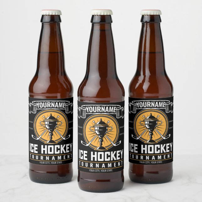 Personalisiertes Eishockeyspiel Bierflaschenetikett (Flaschen)