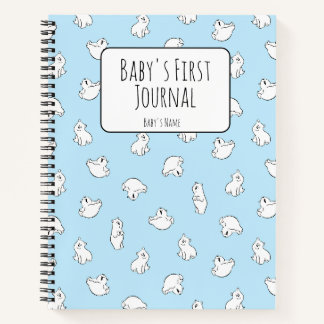 Personalisiertes Eistagebuch für Baby Blau Notizbuch