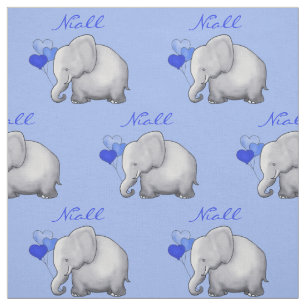 Personalisiertes Elefant-Baby-Jungen-Kinderzimmer Stoff