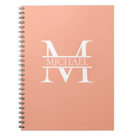 Personalisiertes Eleganpeach Monogram und Name Notizblock