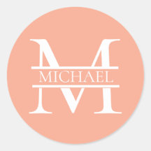 Personalisiertes Eleganpeach Monogram und Name