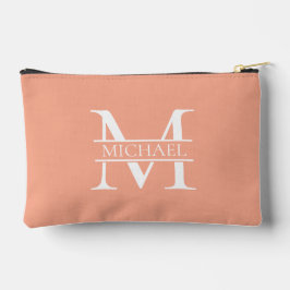 Personalisiertes Eleganpeach Monogram und Name Zubehörtasche