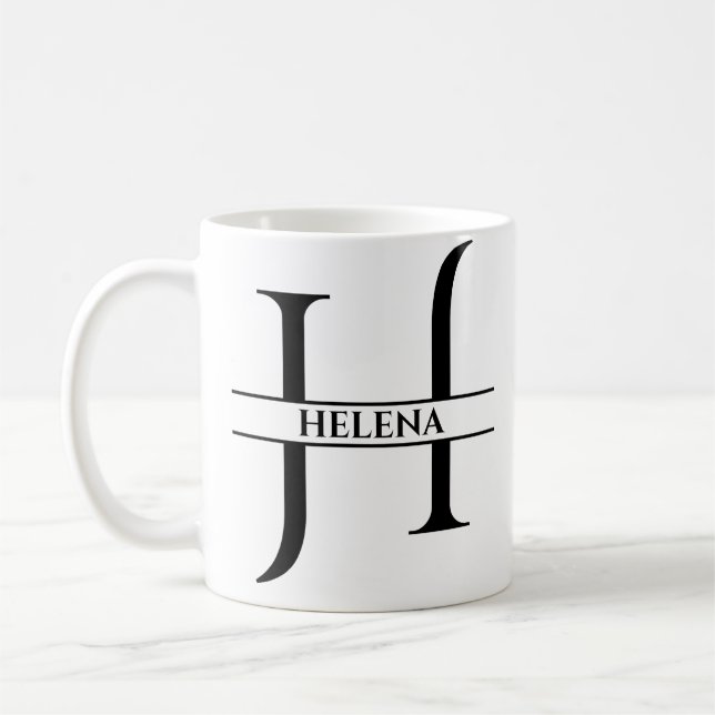 Personalisiertes Elegant, Anfangsbuchstaben H Kaffeetasse (Links)