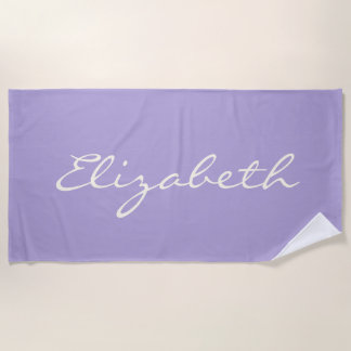 Personalisiertes Elegant-Lavender-Handgeschriebene Strandtuch