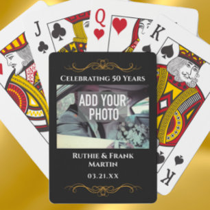 Personalisiertes elegantes 50. Hochzeitsjubiläums- Spielkarten