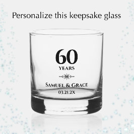 Personalisiertes elegantes 60. Diamant-Jubiläums-G Whiskyglas